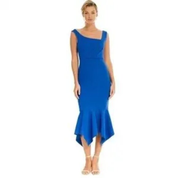 Cobalt Blue Revolve Elliatt Midi Asymmetrical Dress - Picture 3 of 7